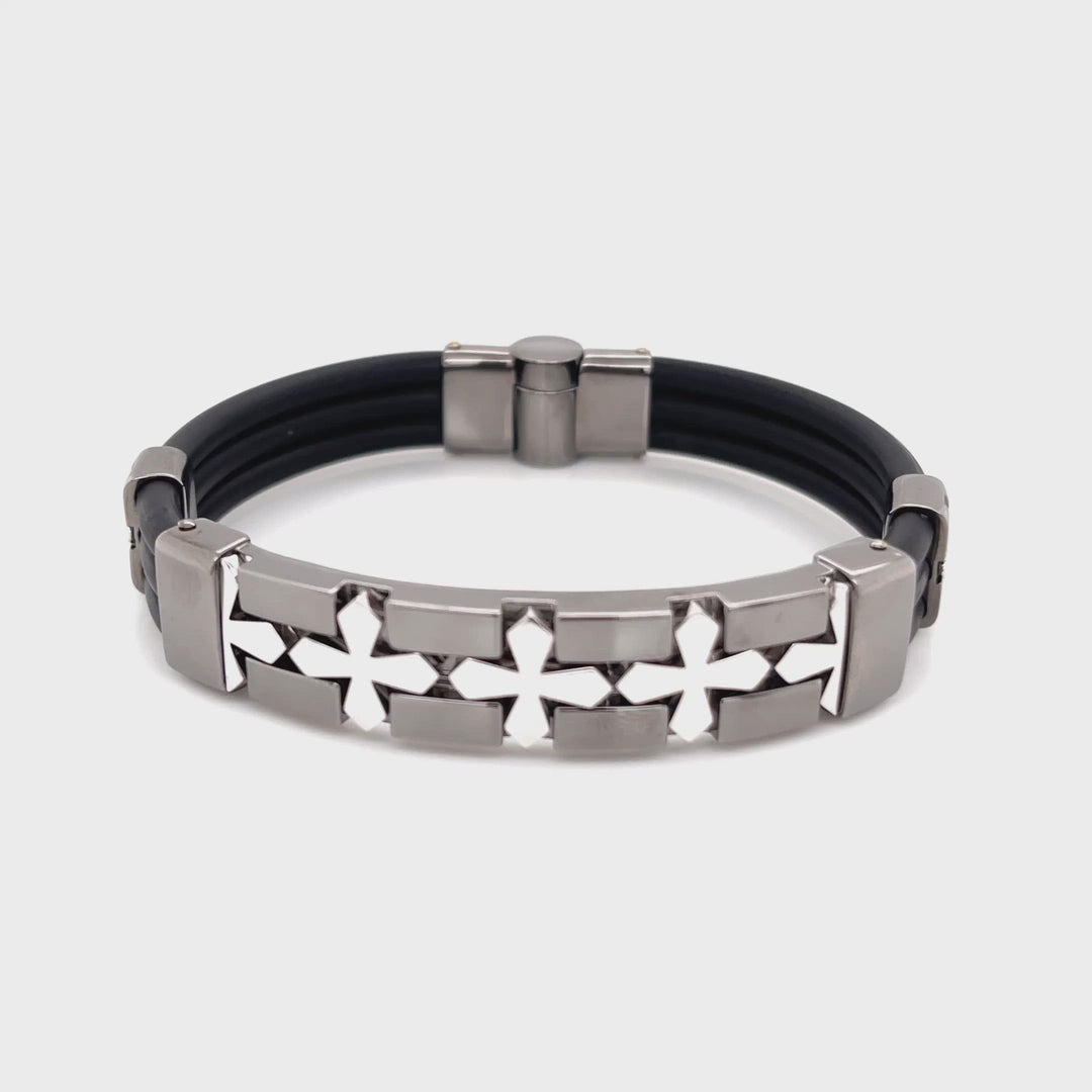 Faith 18K Gold and Rhodium ID Statement Bracelet