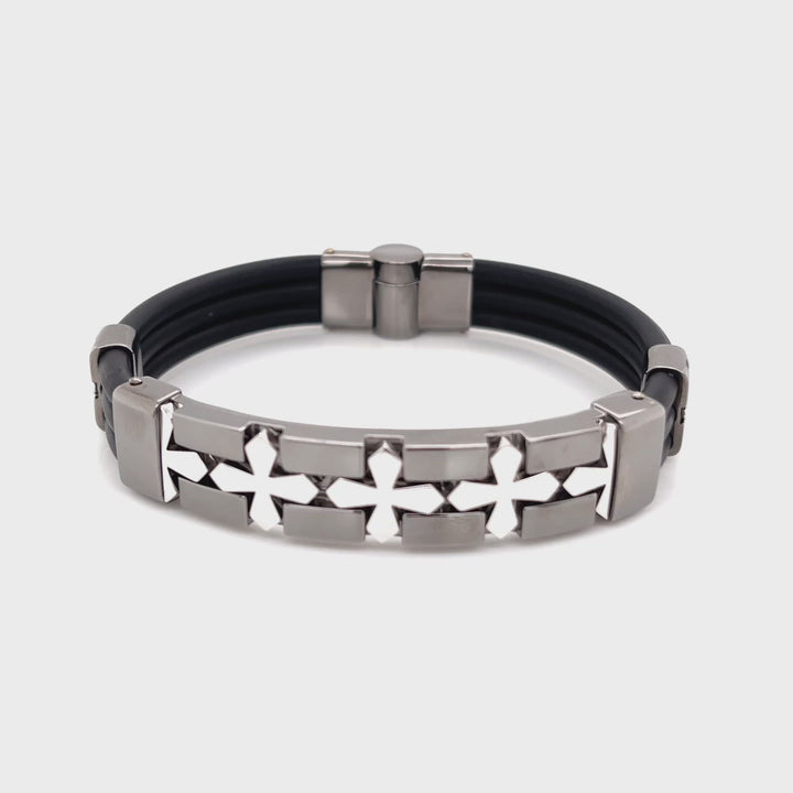 Faith 18K Gold and Rhodium ID Statement Bracelet
