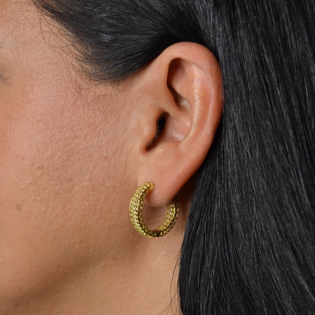 Infinity Diamonds 18K Gold Huggie-Hoop Earrings
