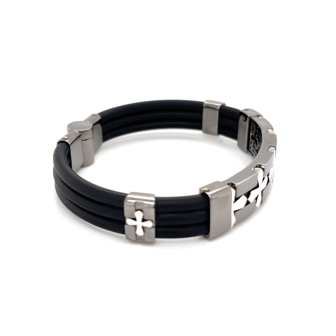 Faith 18K Gold and Rhodium ID Statement Bracelet