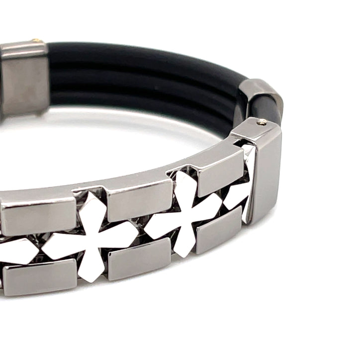 Faith 18K Gold and Rhodium ID Statement Bracelet