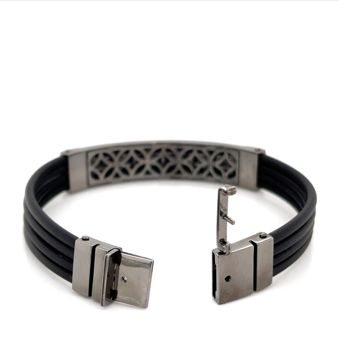Tower 18K Gold and Rhodium ID Statement Bracelet