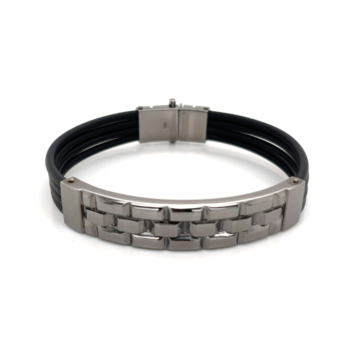 Tower 18K Gold and Rhodium ID Statement Bracelet