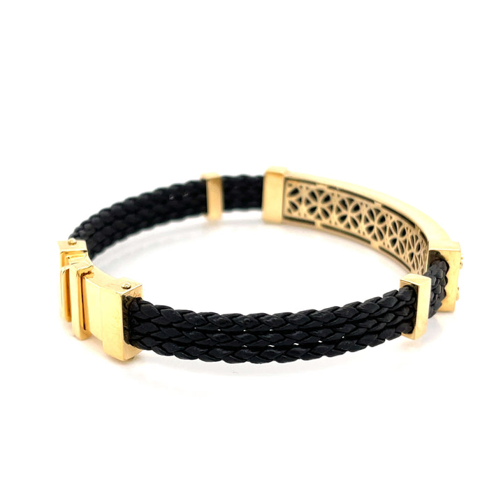 Faith 18K Gold & Leather Rope ID Statement  Bracelet