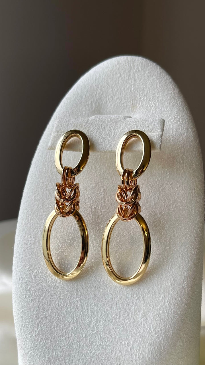 Byzantine 18 Karat Rose Gold Chain-Link Drop Earrings