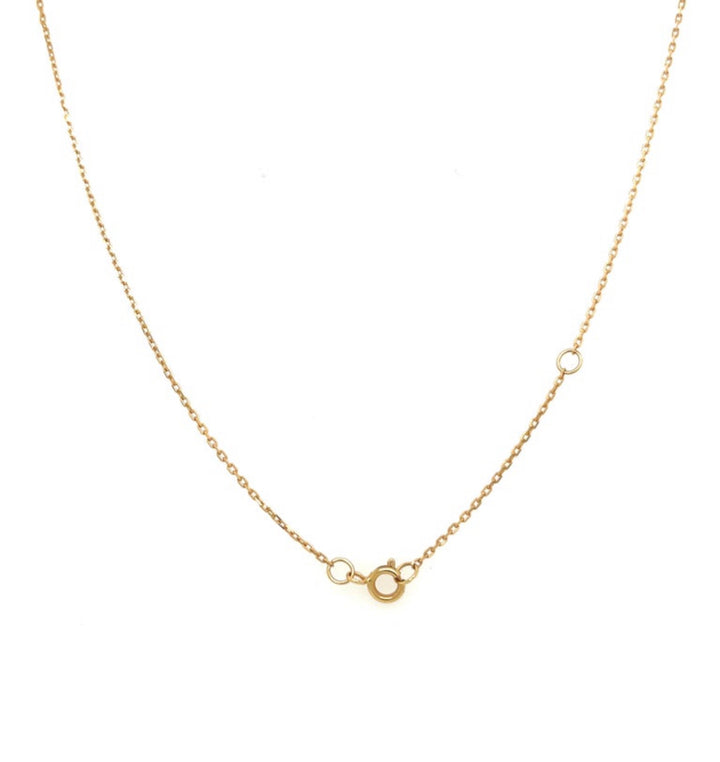 3D 18K Yellow Gold Geometric Cube Necklace with Diamond Accent