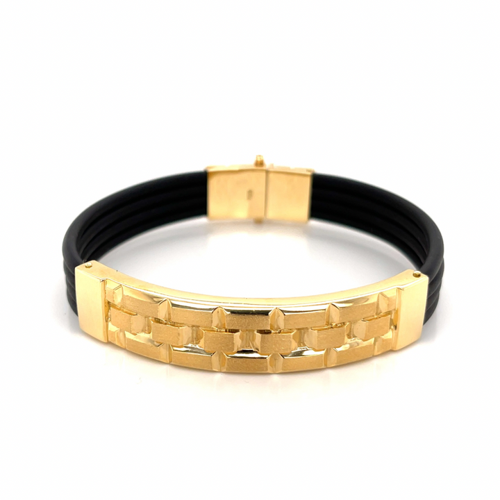 Tower 18K Gold Leather Bracelet