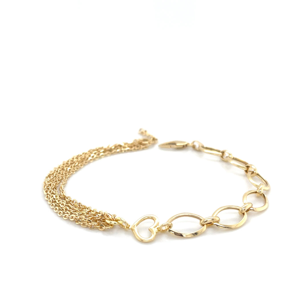 18K Yellow Gold Hybrid Chain Bracelet