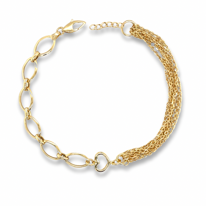 18K Gold Hybrid Chain Bracelet