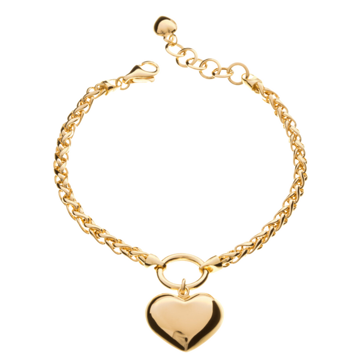 Rope & Braid Chain Heart Bracelet
