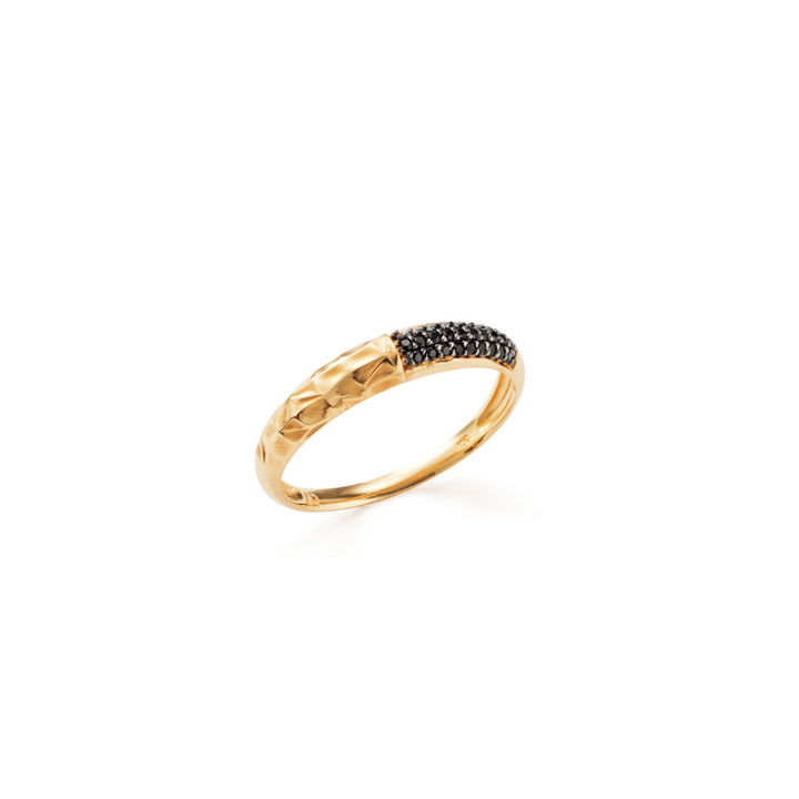 Soho 18K Yellow Gold Black Spinel Ring