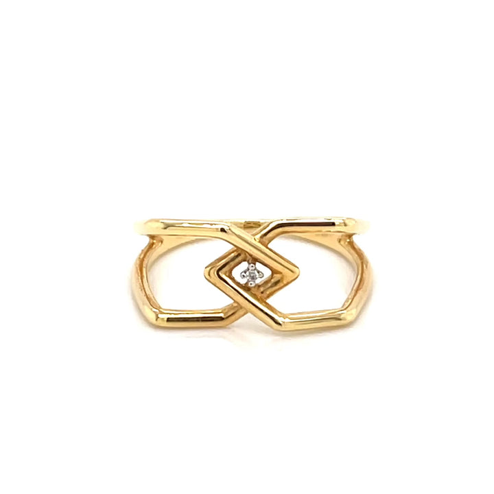 3D Diamond 18K Gold Ring