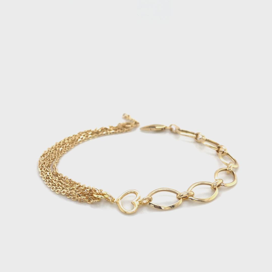 18K Gold Hybrid Chain Bracelet