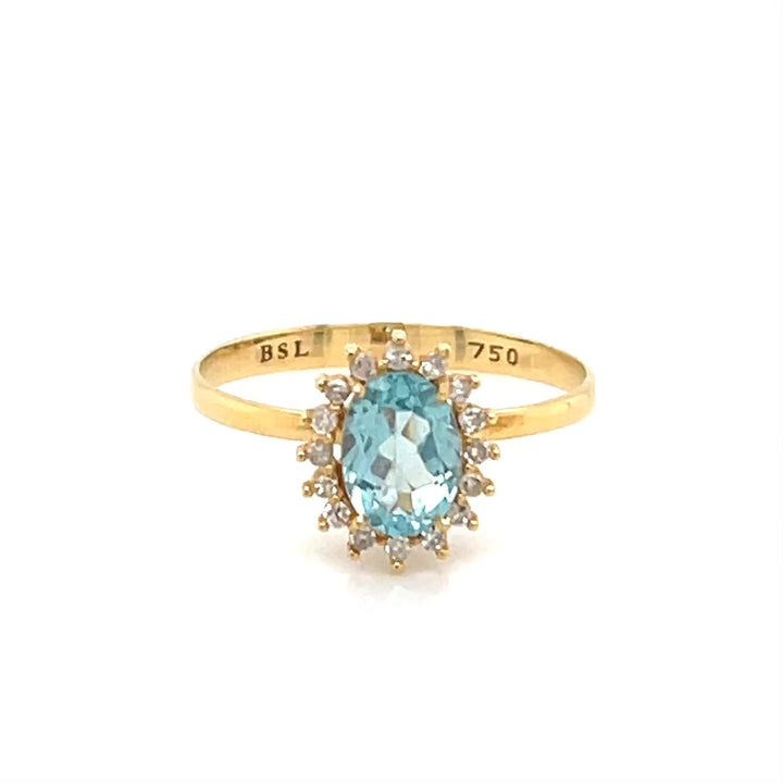 Cielo 18K Yellow Gold Apatite & Diamond Statement Ring