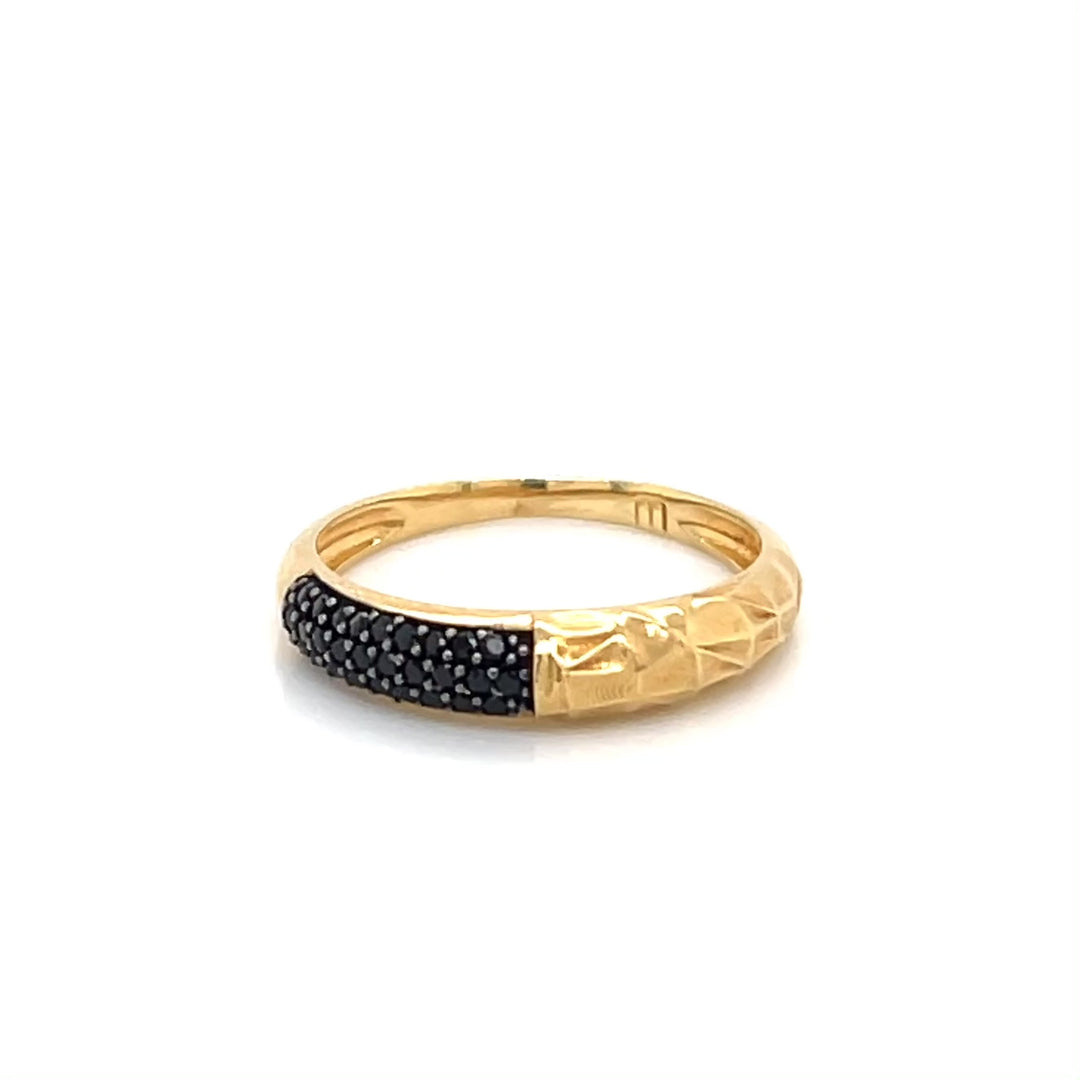 Soho 18K Yellow Gold Black Spinel Ring